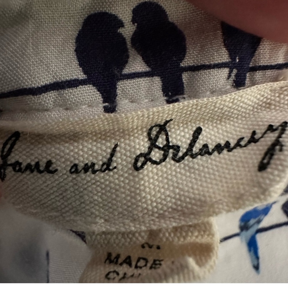 Jane and Delancey White and Blue Blouse - Picture 5 of 6